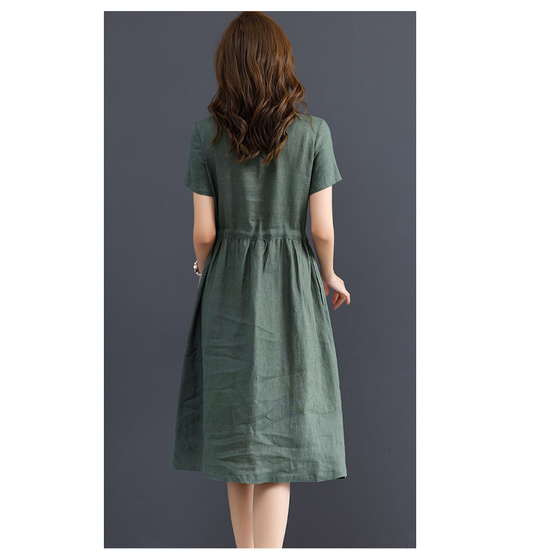 Pure Linen Women's Short-sleev - đánh giá và giá Summer Clothing Drawing
