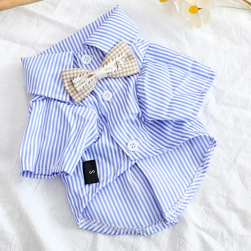 Pet Dog Clothes Bowknot Stripe - đánh giá và giá Summer Clothing Wholesale